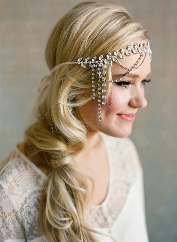 Crystal Leaf Halo Headband, flapper headpiece bandeau sparkle rhinestone princess bohemian 1920 vintage beach wedding forehead woodland