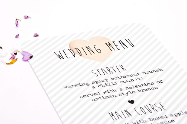 MINT STRIPE WEDDING MENU