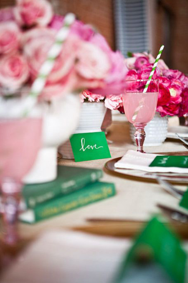 Green, Red & Pink Blush Wedding Inspiration: Wedding Colour Ideas