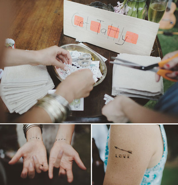 temporary tattoo as cool wedding favours