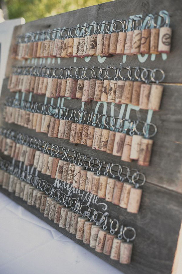 wine cork key chain favors for guests