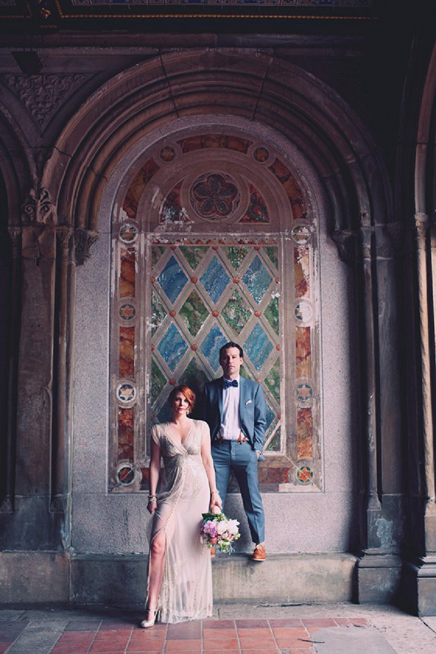 New York Elopement With Sparkly BHLDN Wedding Dress