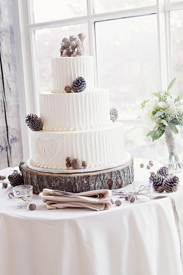 Rustic Winter Wedding Cake