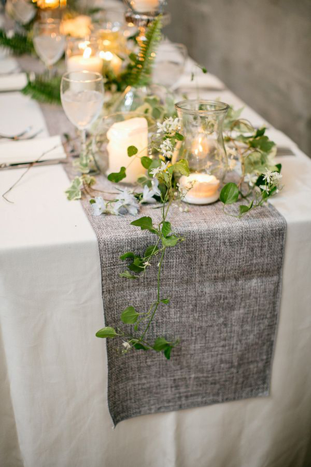 charcoal table runner