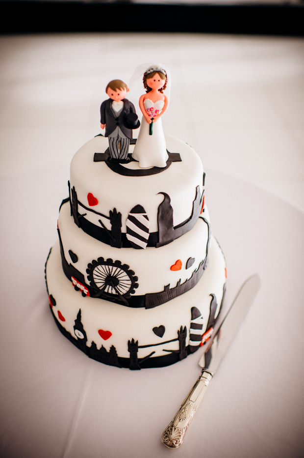 london inspired wedding cake from A Super Fun, 'London' Inspired Real Wedding: Jen & Tris
