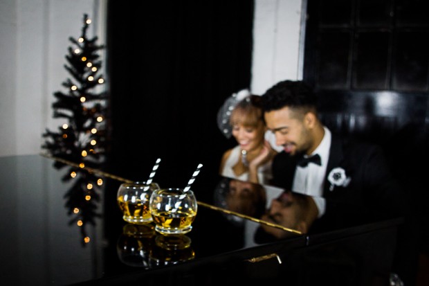 Elegantly Modern Black & White Styled Christmas Shoot