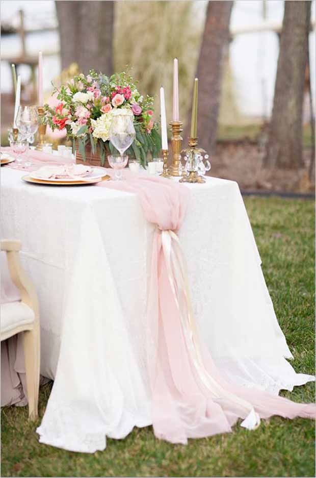 Wedding Table Runner Ideas   Romantic Tulle Table Runner For Wedding 