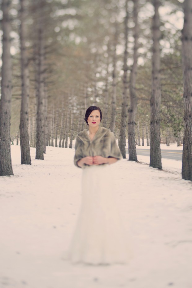 Amazing Woodsy Winter Wedding, Complete With Snowman