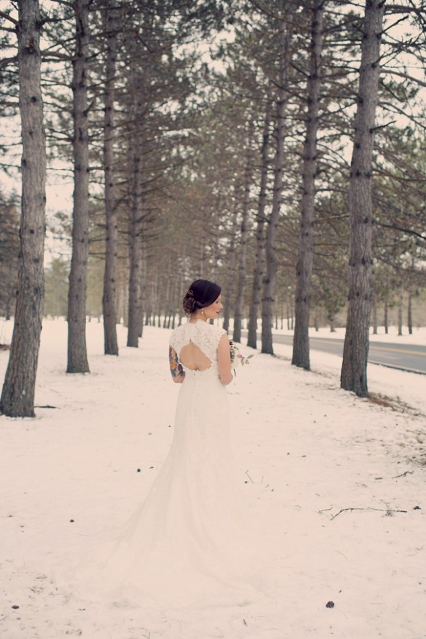 Amazing Woodsy Winter Wedding, Complete With Snowman