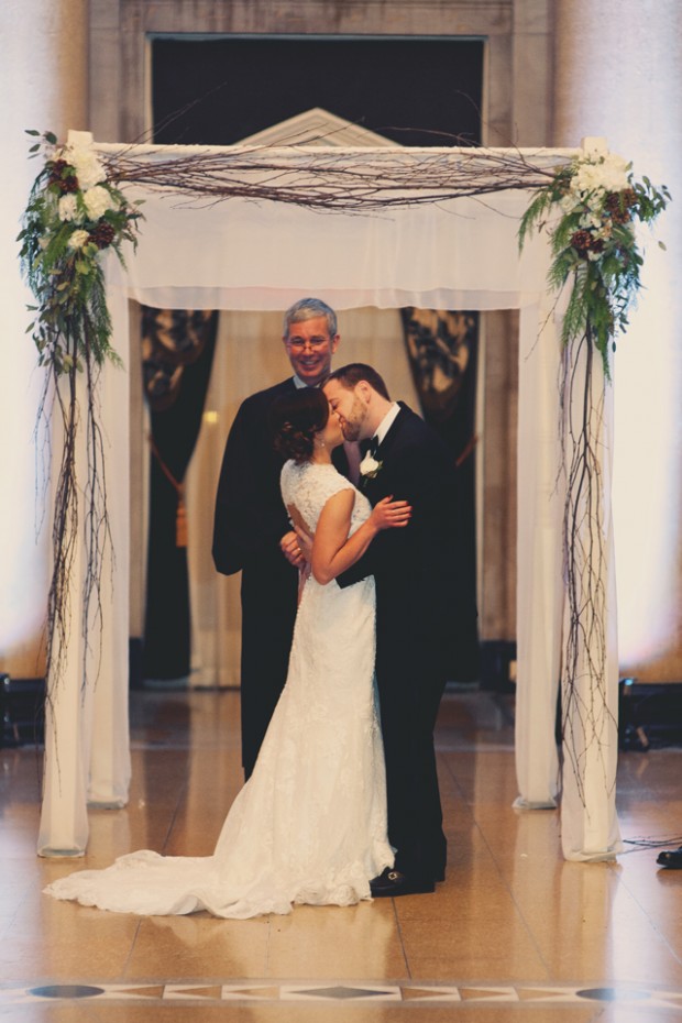 Amazing Woodsy Winter Wedding, Complete With Snowman