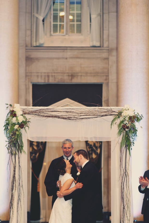 Amazing Woodsy Winter Wedding, Complete With Snowman