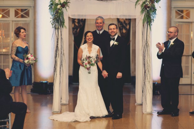 Amazing Woodsy Winter Wedding, Complete With Snowman