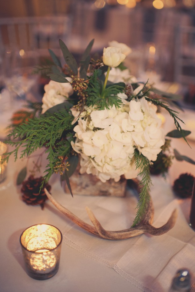 Amazing Woodsy Winter Wedding, Complete With Snowman