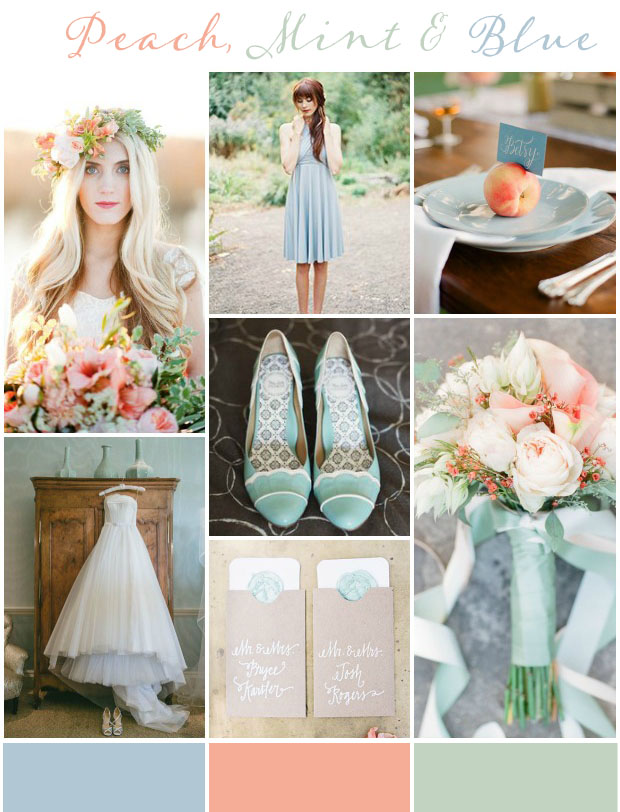 Peach Mint & Blue Wedding Ideas & Inspiration