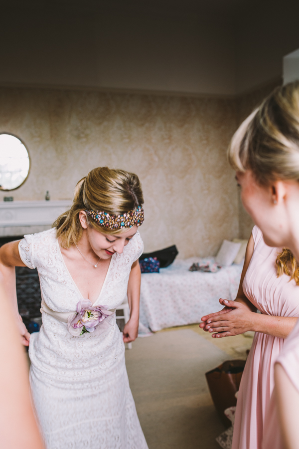 Relaxed Pretty Pastel Wedding With Claire Pettibone Gown: Mary & David