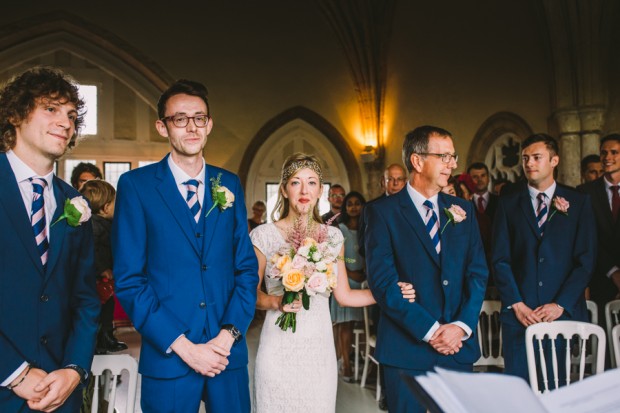 Relaxed Pretty Pastel Wedding With Claire Pettibone Gown: Mary & David