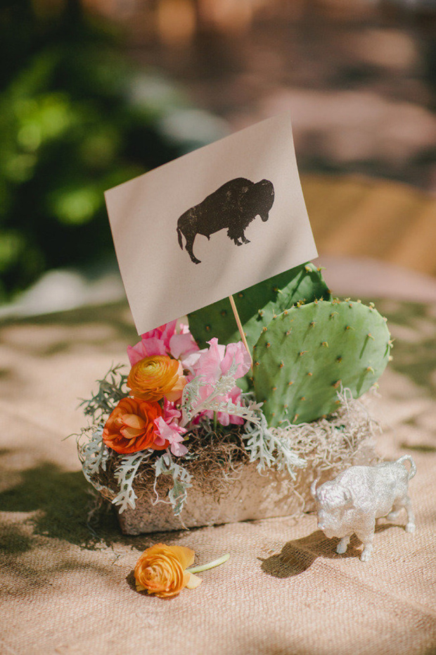 rustic mexican cactus centerpiece