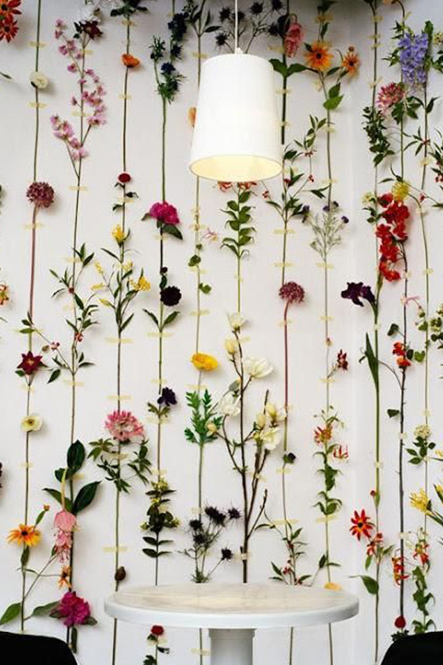 washi tape minimal floral backdrop