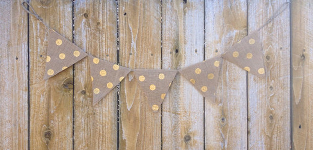 gold polka dot bunting