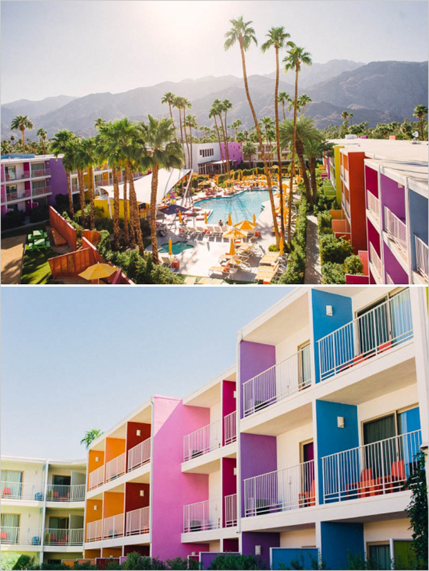 palm springs colourful building