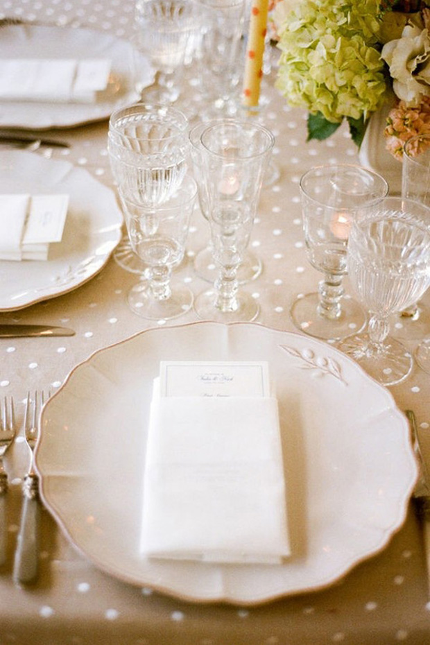 polka dot wedding table cloth