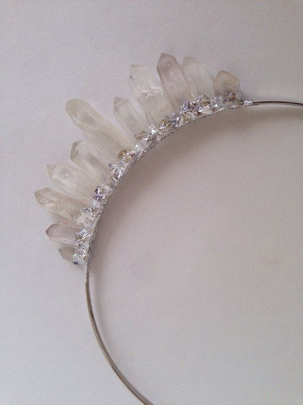 smoky quartzand silver wedding headband
