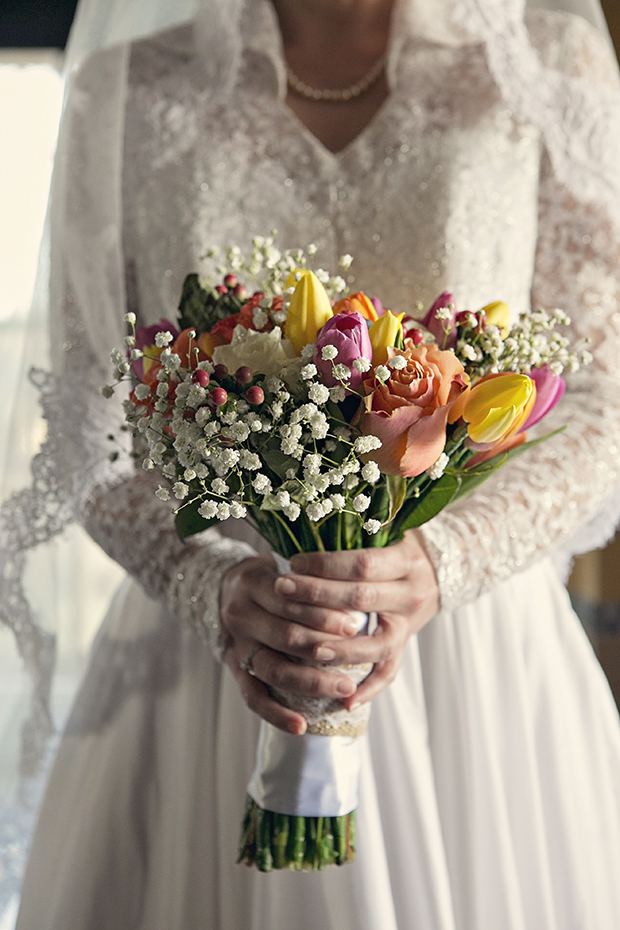Homemade Lace, Burlap & Hessian Wedding With Original 50s Wedding Dress: Alon & Jodie