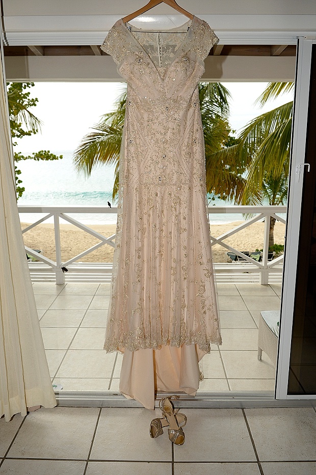 Gold Champagne Glam Beach Destination Vow Renewal In Antigua