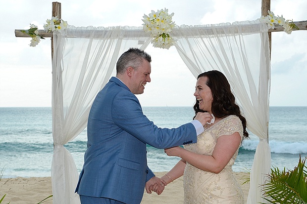 Gold, Champagne Glam Beach Vow Renewal in Antigua Sonia & Chris (26)