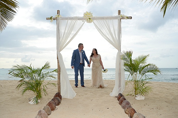 Gold, Champagne Glam Beach Vow Renewal in Antigua Sonia & Chris (39)