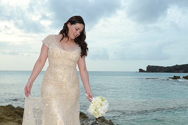 Gold, Champagne Glam Beach Vow Renewal in Antigua Sonia & Chris (47)
