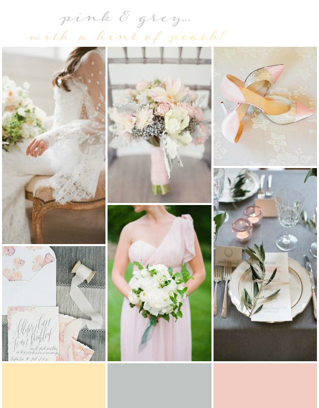 Pink & Grey With a Hint of Peach: Wedding Inspiration & Colour Ideas