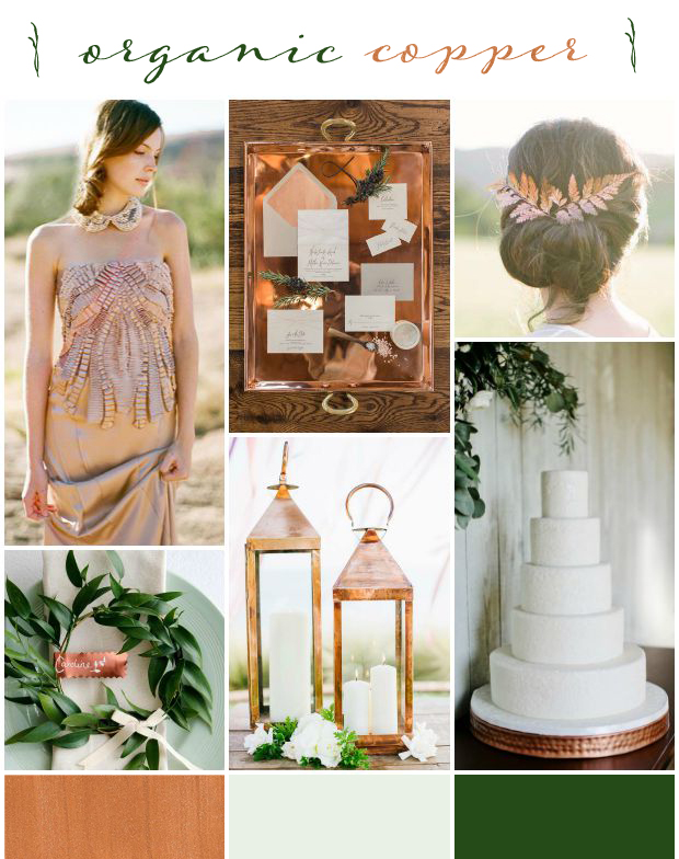 Organic Copper Wedding Inspiration: Wedding Colour Ideas