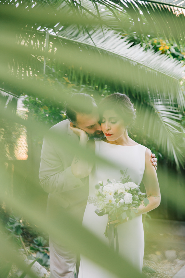 An Intimate Wedding With BHLDN Bride Rocking Red Lips & Badgley Mischka Shoes: Robert & Evett