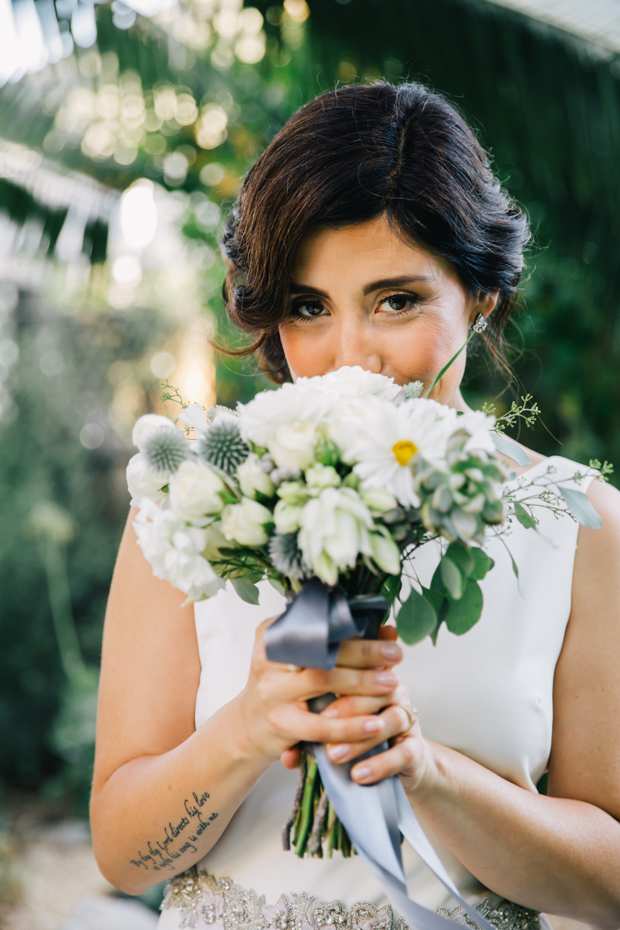 An Intimate Wedding With BHLDN Bride Rocking Red Lips & Badgley Mischka Shoes: Robert & Evett