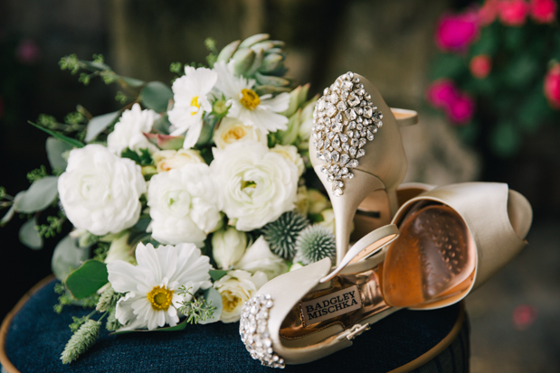 An Intimate Wedding With BHLDN Bride Rocking Red Lips & Badgley Mischka Shoes: Robert & Evett