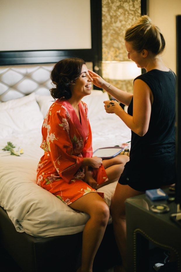 An Intimate Wedding With BHLDN Bride Rocking Red Lips & Badgley Mischka Shoes: Robert & Evett