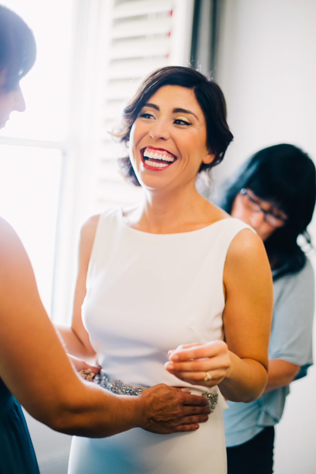 An Intimate Wedding With BHLDN Bride Rocking Red Lips & Badgley Mischka Shoes: Robert & Evett