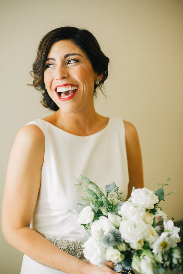 An Intimate Wedding With BHLDN Bride Rocking Red Lips & Badgley Mischka Shoes: Robert & Evett