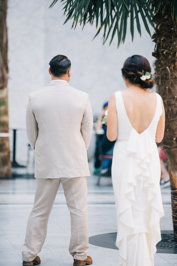 An Intimate Wedding With BHLDN Bride Rocking Red Lips & Badgley Mischka Shoes: Robert & Evett