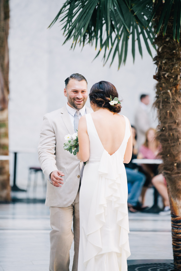 An Intimate Wedding With BHLDN Bride Rocking Red Lips & Badgley Mischka Shoes: Robert & Evett