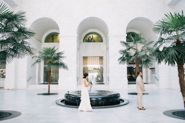 An Intimate Wedding With BHLDN Bride Rocking Red Lips & Badgley Mischka Shoes: Robert & Evett