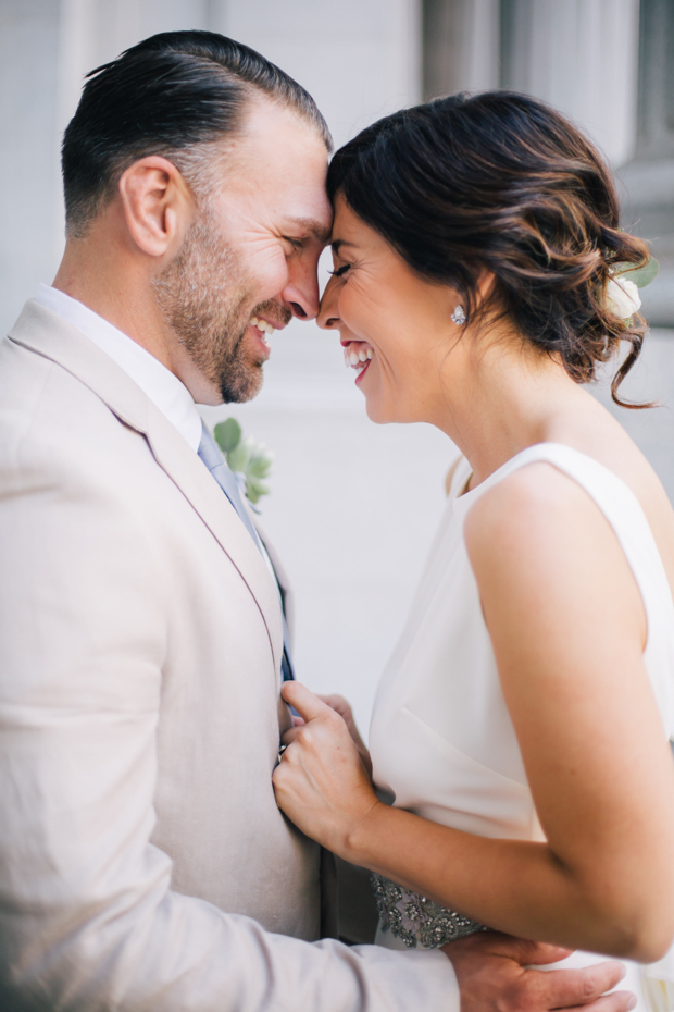 An Intimate Wedding With BHLDN Bride Rocking Red Lips & Badgley Mischka Shoes: Robert & Evette