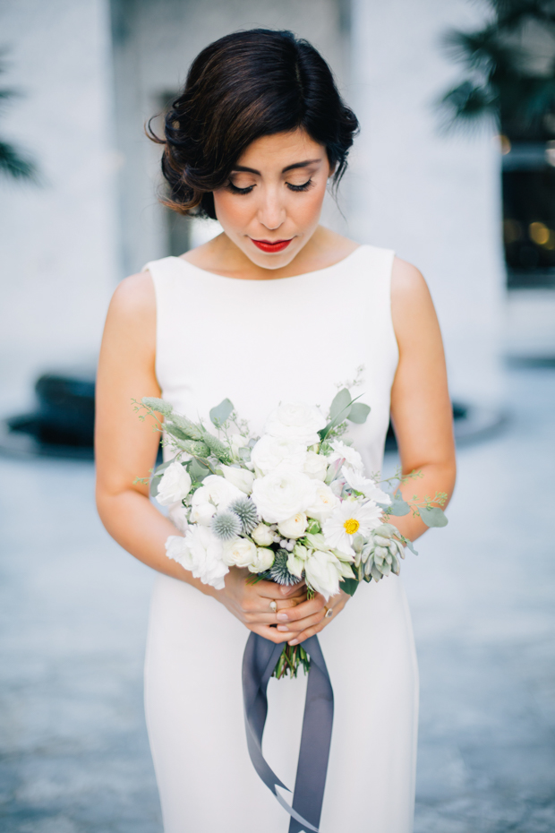 An Intimate Wedding With BHLDN Bride Rocking Red Lips & Badgley Mischka Shoes: Robert & Evette