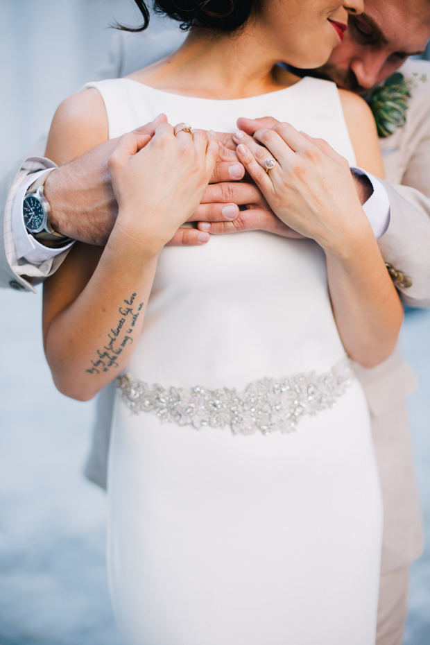 An Intimate Wedding With BHLDN Bride Rocking Red Lips & Badgley Mischka Shoes: Robert & Evett