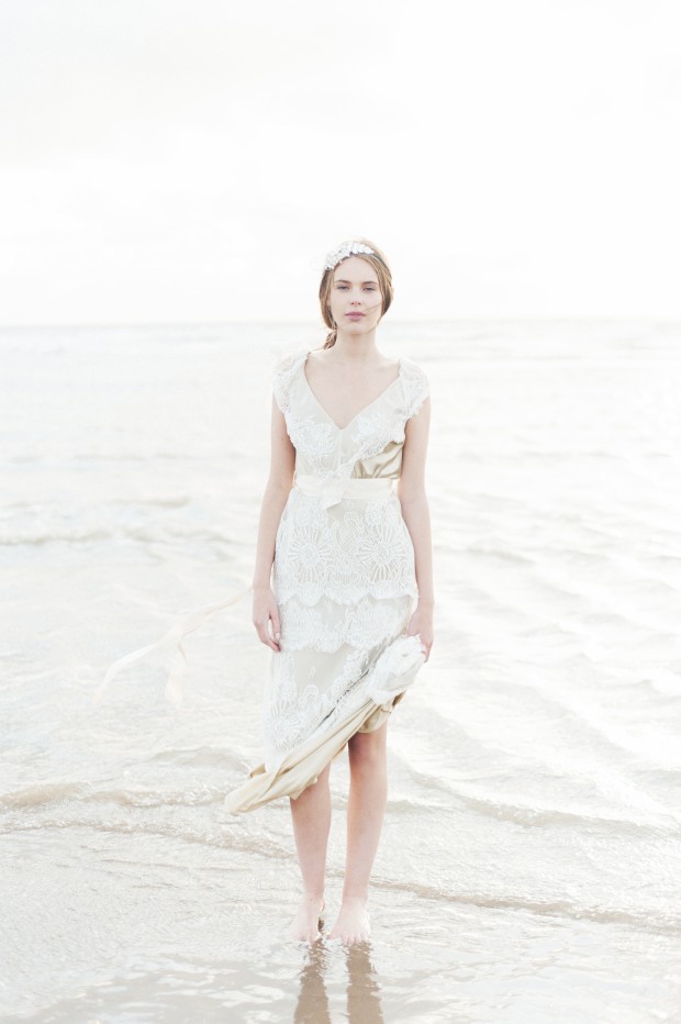 Ethereal & Beautiful Fine Art Bridal Editorial: Lace, Light, Sand & Sea