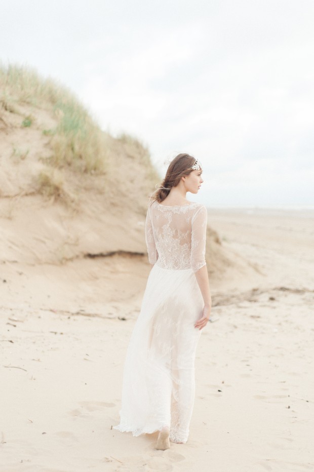 Ethereal & Beautiful Fine Art Bridal Editorial: Lace, Light, Sand & Sea