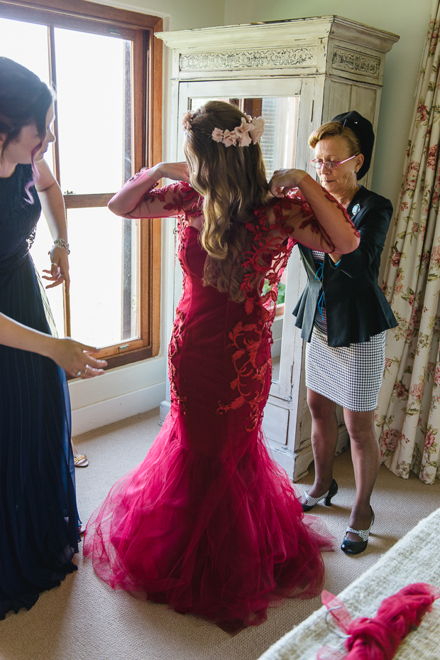 Rustic Red Dress Wedding With Home-made Details: Mckenna & Calvin