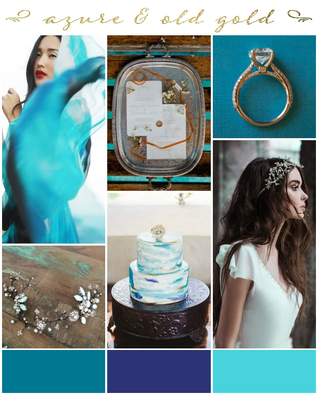 Azure Blue & Old Gold Wedding Inspiration