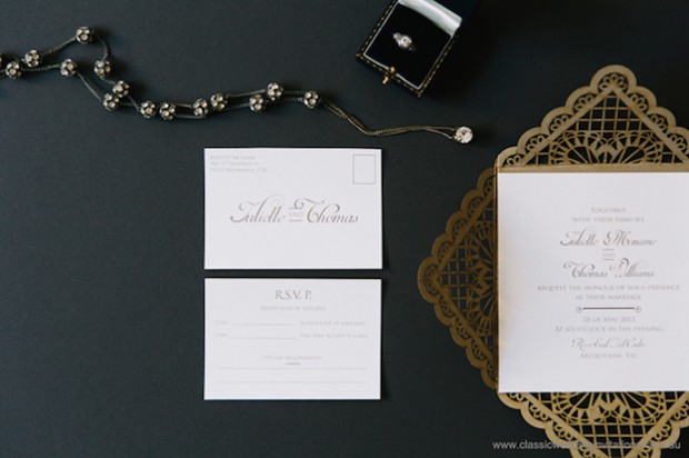 baroque lace wedding invite